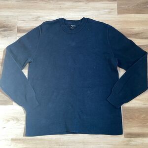 Forever 21 Sweater Mens Large Navy Blue Pullover Crew Neck Long Sleeve